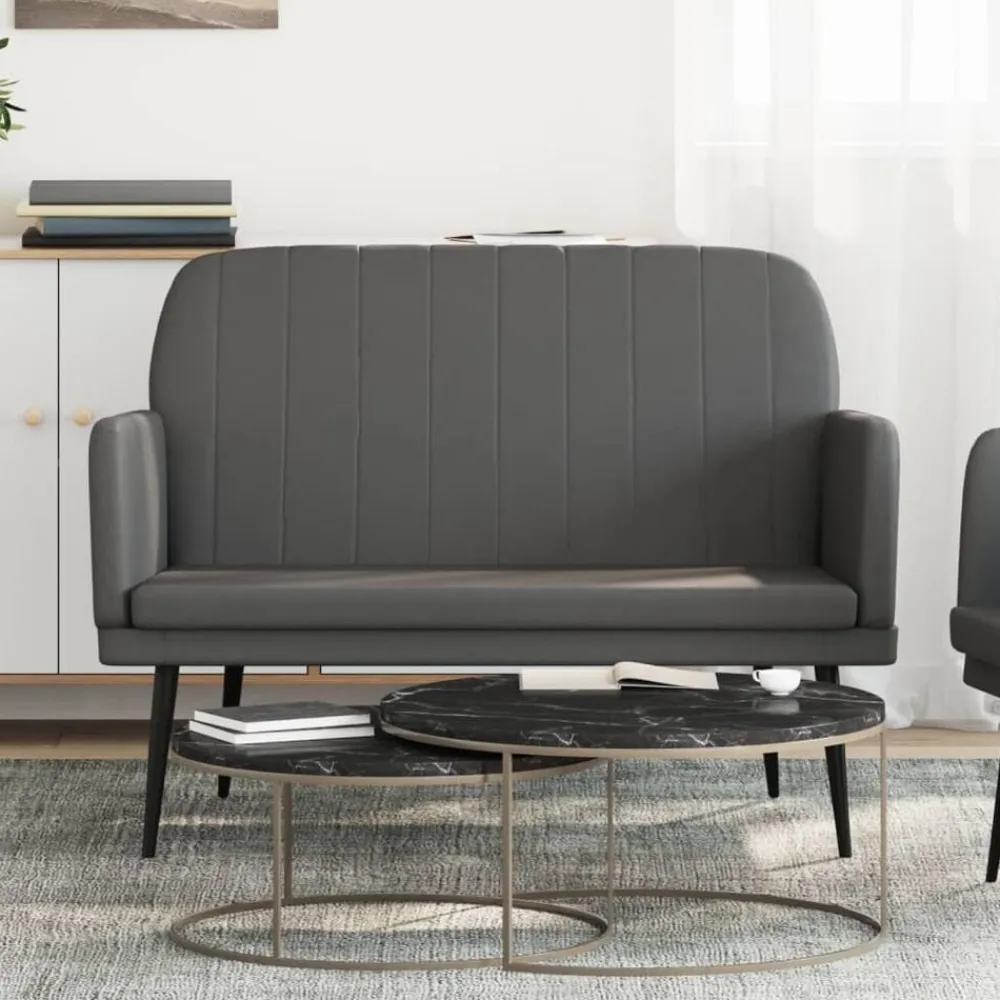 vidaXL Bancos-Banco de cuero sintético 107x80x81 cm