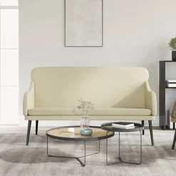 vidaXL Bancos-Banco de cuero sintético color 110x76x80 cm