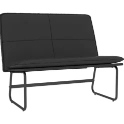 vidaXL Banco de cuero sintético 100x75x76 cm Negro Outlet