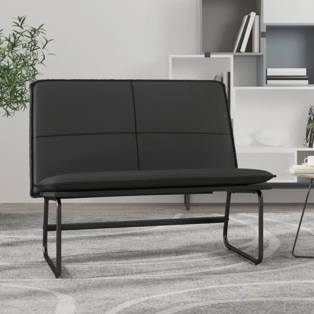 vidaXL Banco de cuero sintético 100x75x76 cm Negro Outlet