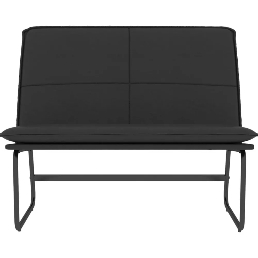 vidaXL Banco de cuero sintético 100x75x76 cm Negro Outlet