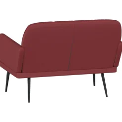 vidaXL Bancos-Banco de cuero sintético rojo tinto 107x80x81 cm