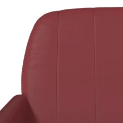 vidaXL Bancos-Banco de cuero sintético rojo tinto 107x80x81 cm