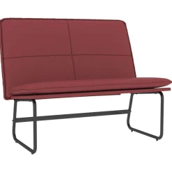 vidaXL Bancos-Banco de cuero sintético rojo tinto 100x75x76 cm