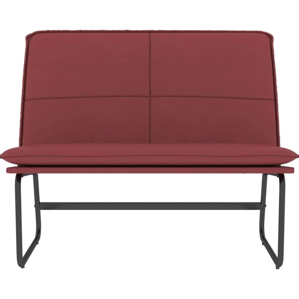 vidaXL Bancos-Banco de cuero sintético rojo tinto 100x75x76 cm