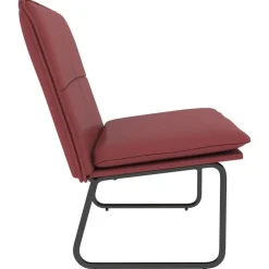 vidaXL Bancos-Banco de cuero sintético rojo tinto 100x75x76 cm