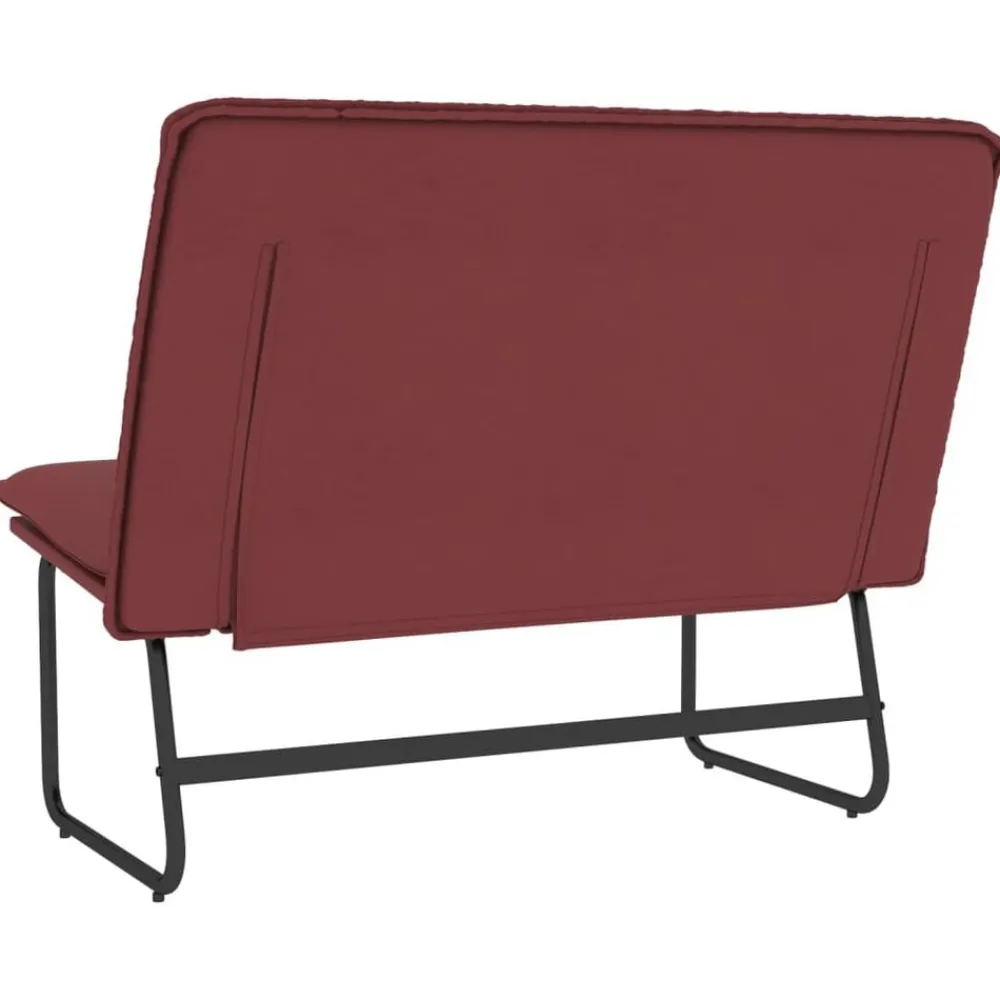 vidaXL Bancos-Banco de cuero sintético rojo tinto 100x75x76 cm