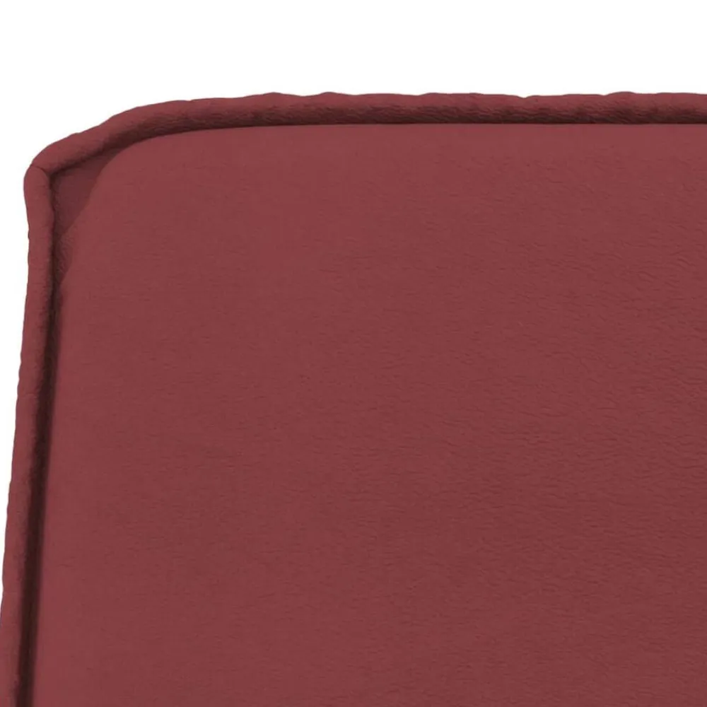 vidaXL Bancos-Banco de cuero sintético rojo tinto 100x75x76 cm