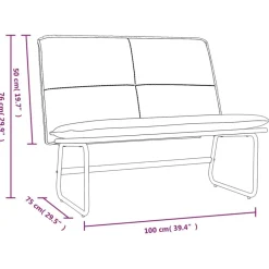 vidaXL Bancos-Banco de cuero sintético rojo tinto 100x75x76 cm