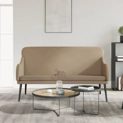vidaXL Banco de cuero sintético color 110x76x80 cm Capuchino Hot