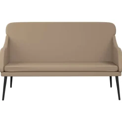 vidaXL Banco de cuero sintético color 110x76x80 cm Capuchino Hot