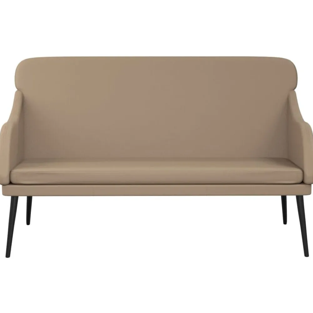 vidaXL Banco de cuero sintético color 110x76x80 cm Capuchino Hot