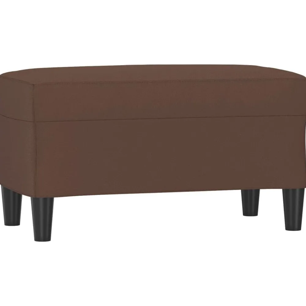 vidaXL Bancos-Banco de cuero sintético marrón 70x35x41 cm