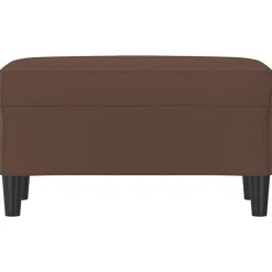 vidaXL Bancos-Banco de cuero sintético marrón 70x35x41 cm