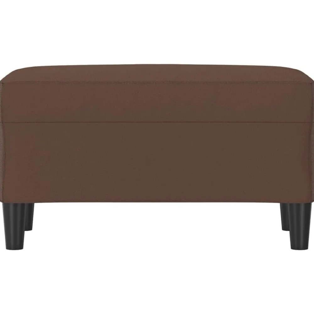 vidaXL Bancos-Banco de cuero sintético marrón 70x35x41 cm