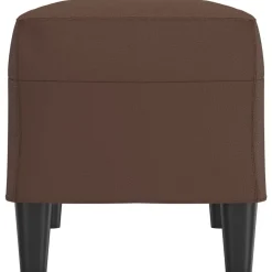 vidaXL Bancos-Banco de cuero sintético marrón 70x35x41 cm