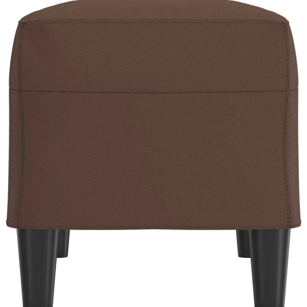 vidaXL Bancos-Banco de cuero sintético marrón 70x35x41 cm