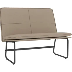 vidaXL Banco de cuero sintético color 100x75x76 cm Capuchino Clearance