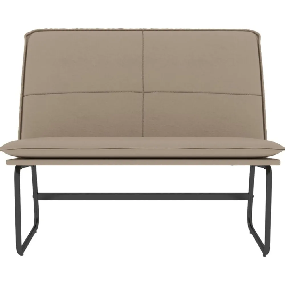 vidaXL Banco de cuero sintético color 100x75x76 cm Capuchino Clearance