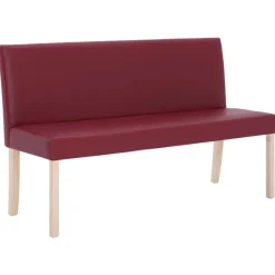 vidaXL Bancos-Banco de cuero sintético 139,5 cm color vino tinto