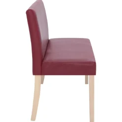 vidaXL Bancos-Banco de cuero sintético 139,5 cm color vino tinto