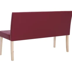 vidaXL Bancos-Banco de cuero sintético 139,5 cm color vino tinto