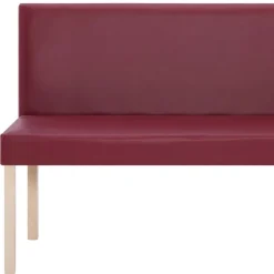 vidaXL Bancos-Banco de cuero sintético 139,5 cm color vino tinto