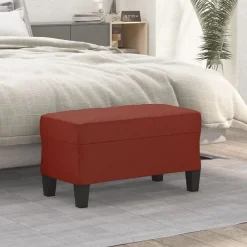 vidaXL Banco de cuero sintético 70x35x41 cm Rojo vino tinto Sale