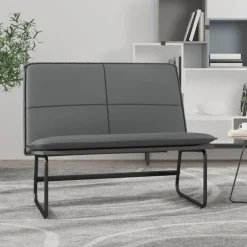 vidaXL Bancos-Banco de cuero sintético 100x75x76 cm