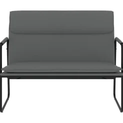 vidaXL Bancos-Banco de cuero sintético 100x64x80 cm