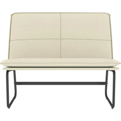 vidaXL Banco de cuero sintético color 100x75x76 cm Crema Sale