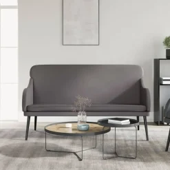vidaXL Bancos-Banco de cuero sintético 110x76x80 cm
