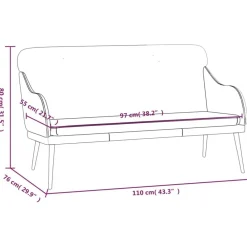 vidaXL Bancos-Banco de cuero sintético 110x76x80 cm