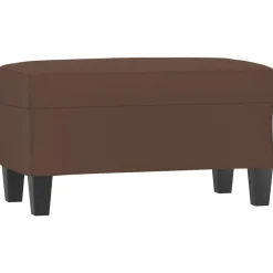 vidaXL Bancos-Banco de cuero sintético marrón 70x35x41 cm