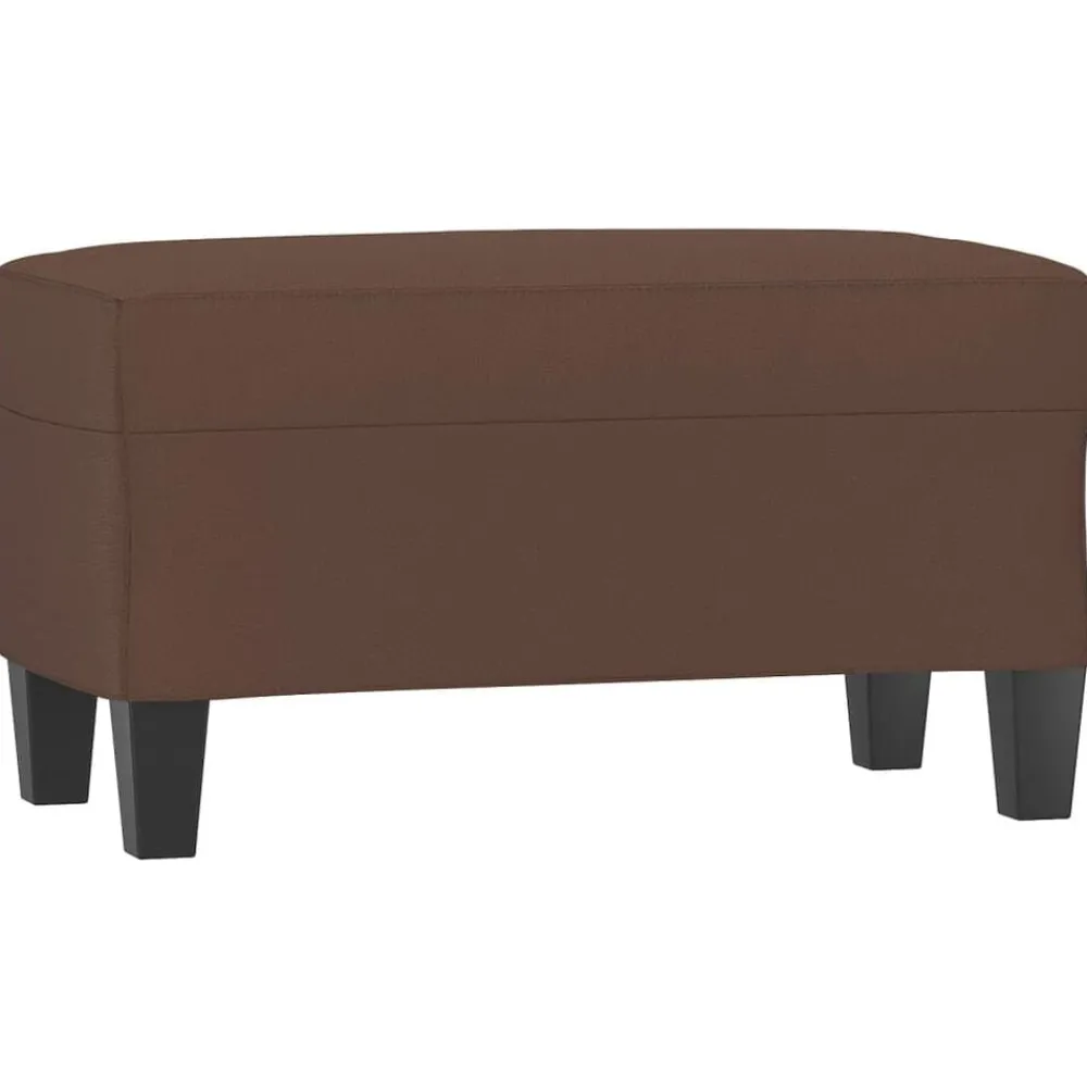 vidaXL Bancos-Banco de cuero sintético marrón 70x35x41 cm