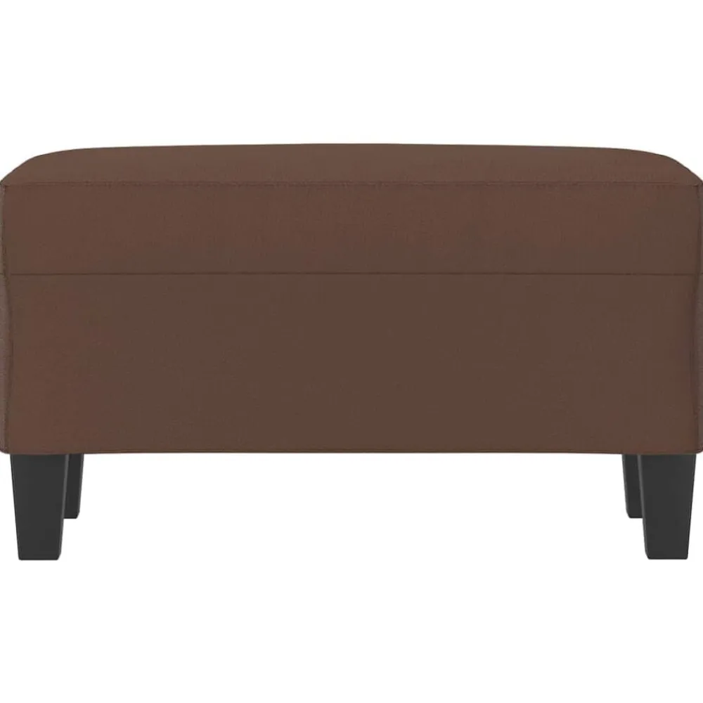 vidaXL Bancos-Banco de cuero sintético marrón 70x35x41 cm