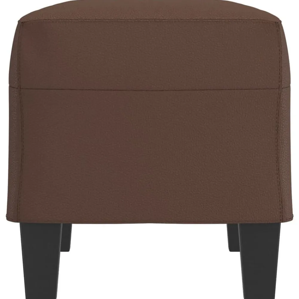 vidaXL Bancos-Banco de cuero sintético marrón 70x35x41 cm