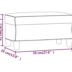 vidaXL Bancos-Banco de cuero sintético marrón 70x35x41 cm