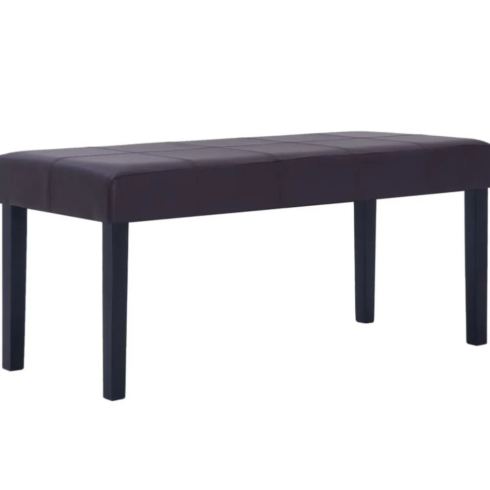 vidaXL Banco de cuero sintético 106 cm marrón Marrón oscuro Outlet