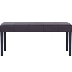 vidaXL Banco de cuero sintético 106 cm marrón Marrón oscuro Outlet