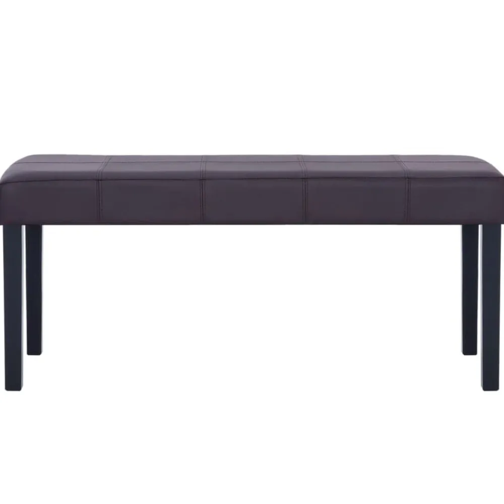 vidaXL Banco de cuero sintético 106 cm marrón Marrón oscuro Outlet