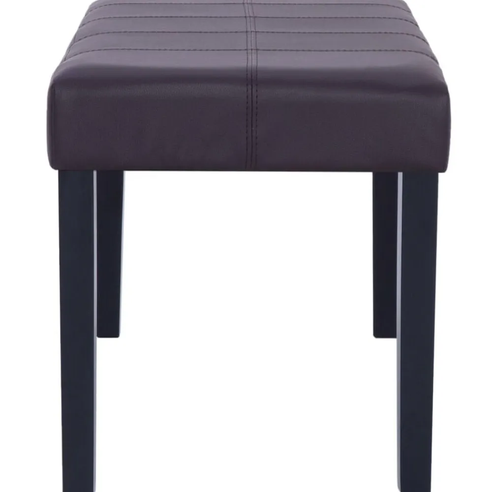 vidaXL Banco de cuero sintético 106 cm marrón Marrón oscuro Outlet