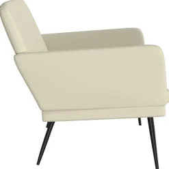 vidaXL Banco de cuero sintético color 107x80x81 cm Crema Clearance
