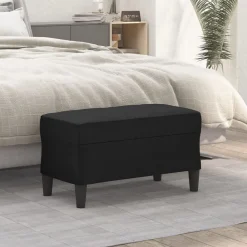vidaXL Banco de cuero sintético 70x35x41 cm Negro
