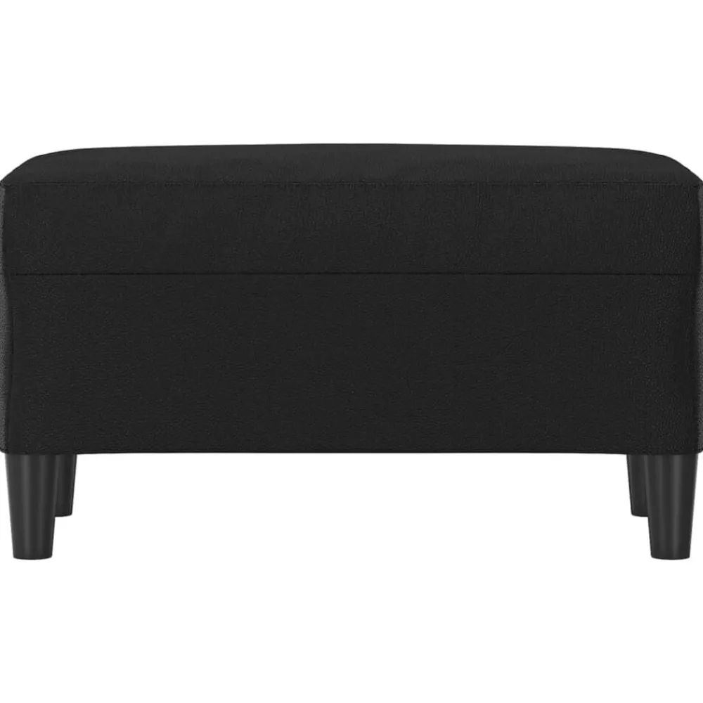 vidaXL Banco de cuero sintético 70x35x41 cm Negro