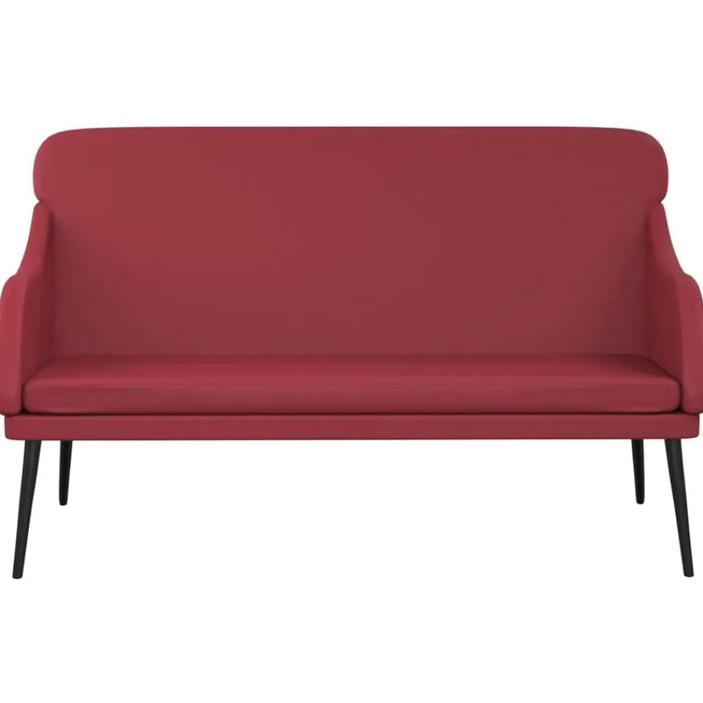 vidaXL Banco de cuero sintético rojo tinto 110x76x80 cm Rojo vino tinto Sale