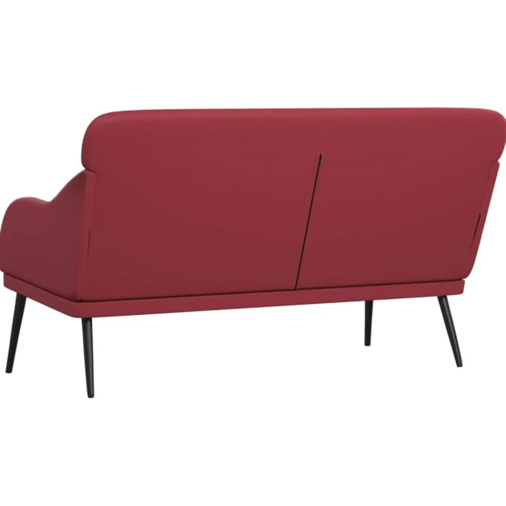 vidaXL Banco de cuero sintético rojo tinto 110x76x80 cm Rojo vino tinto Sale