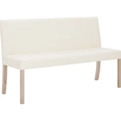 vidaXL Banco de cuero sintético 139,5 cm color Crema Hot