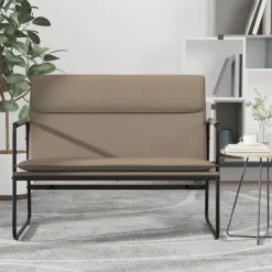vidaXL Banco de cuero sintético color 100x64x80 cm Capuchino Clearance