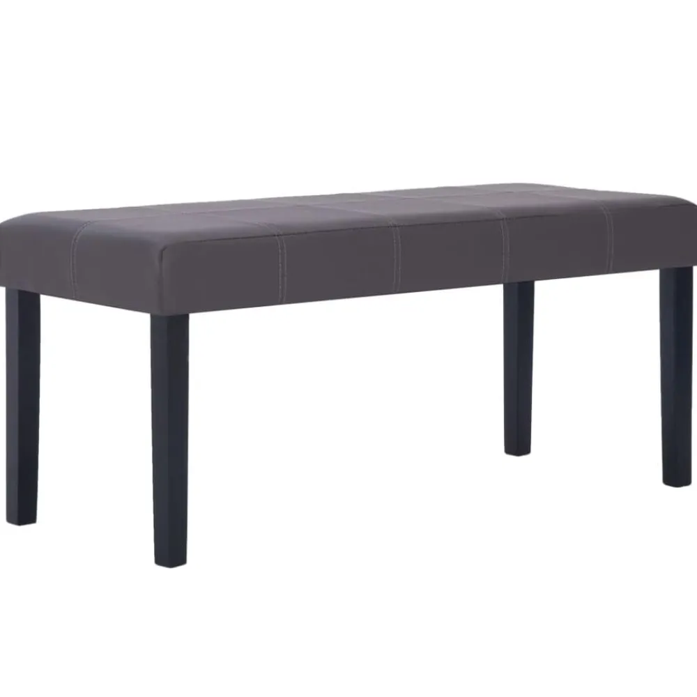 vidaXL Banco de cuero sintético 106 cm Gris